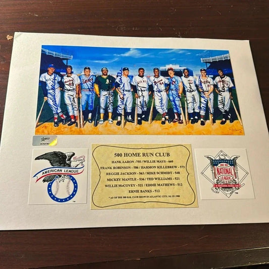  - 500 home run autographed litho matted - STARWORLDUSA.com