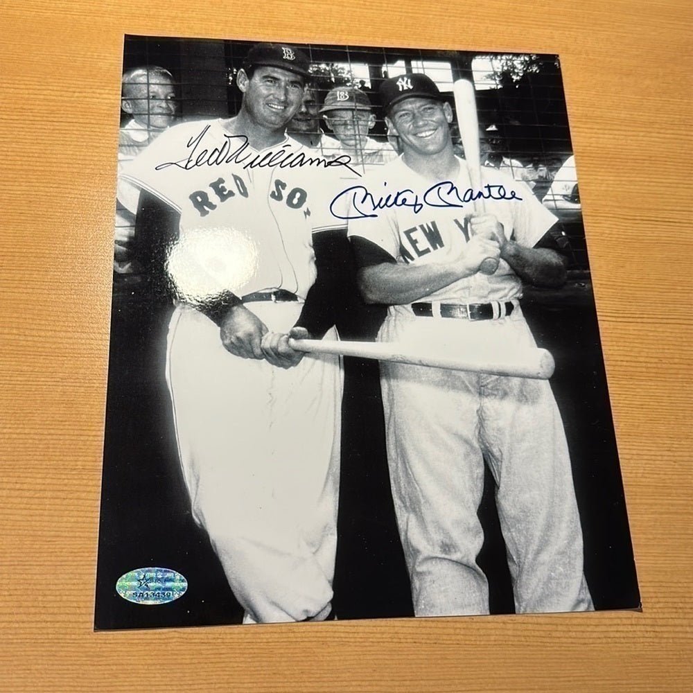  - Autographed Ted Williams Mickey Mantle New York Yankees Boston Red Sox - STARWORLDUSA.com