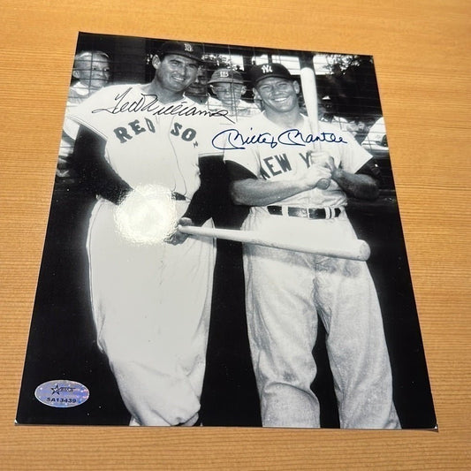  - Autographed Ted Williams Mickey Mantle New York Yankees Boston Red Sox - STARWORLDUSA.com