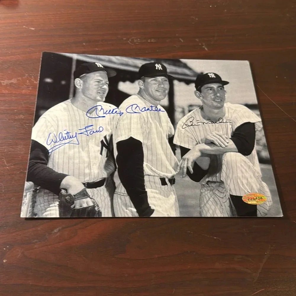  - Baseball Immortals Signed Photo - Ford, Mantle, Martin - STARWORLDUSA.com